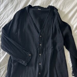 Black button down tunic